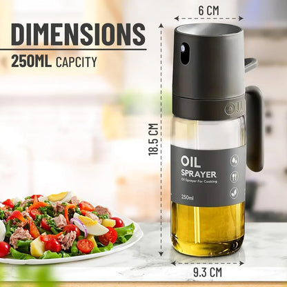 Oil Sprayer Kitchen Tools for Cooking,Borosilicate Glass Oil Sprayer,250ml Oil Spray Bottle for BBQ Kitchen Baking Roasting