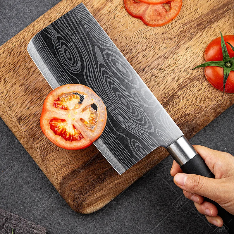WXCOO Stainless Steel Durable Chef Knife Set Meat Cleaver Fruit Slicing Handmade Forged Kitchen Knife Butcher Knife Scissor