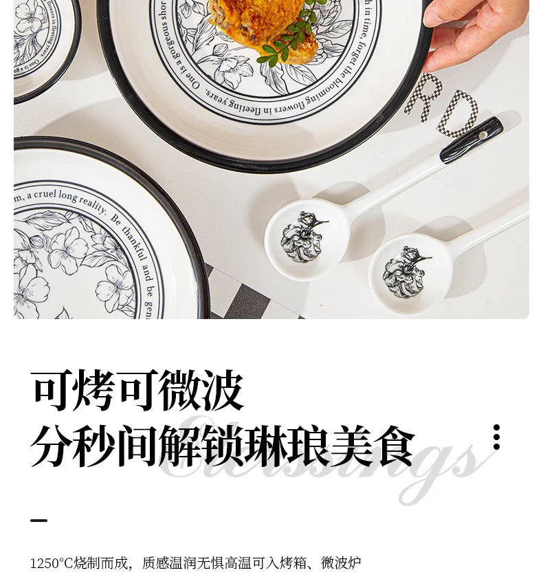 Underglaze Color, Ceramic Tableware, Gift Box Set, Dishes, Soup Bowls, Combination Package.