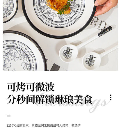 Underglaze Color, Ceramic Tableware, Gift Box Set, Dishes, Soup Bowls, Combination Package.