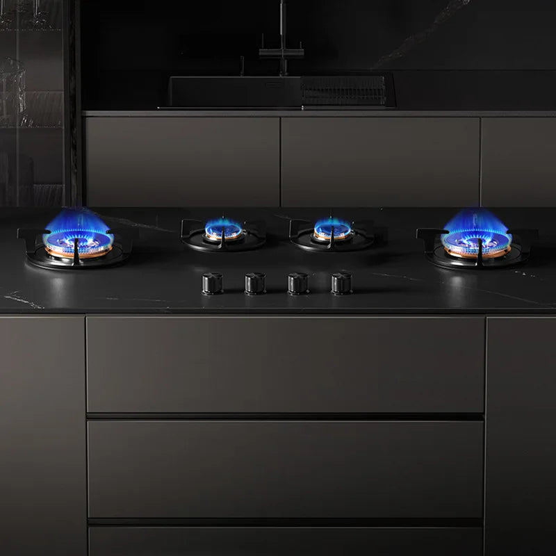 Hidden Built-in 4-Burner Gas Stove, Home Kitchen Range, Seamless Countertop Installation, Gas Cooktop for Residential Use