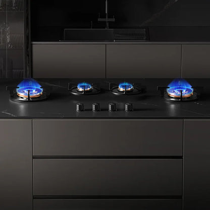 Hidden Built-in 4-Burner Gas Stove, Home Kitchen Range, Seamless Countertop Installation, Gas Cooktop for Residential Use