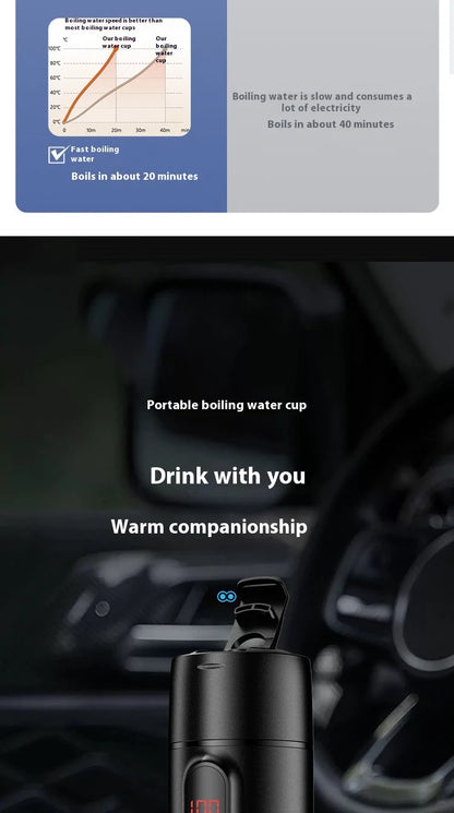 Heating Temperature Control Electric Kettle 24V Car Truck Water Heater Car Heating Smart Water Cup