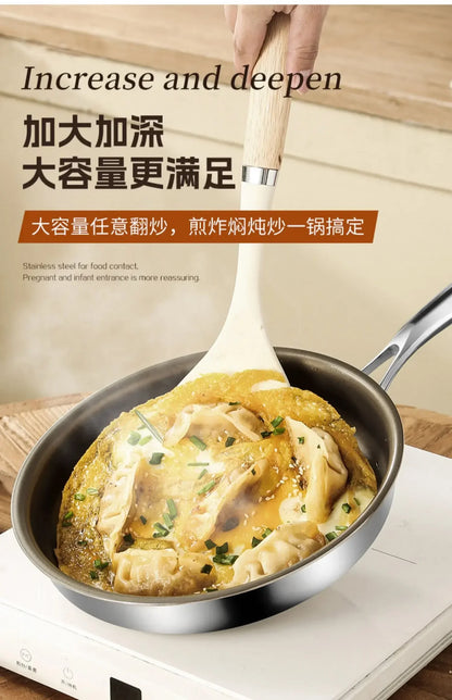 Titanium Pan Non-stick Frying Pan Household Wok Steak Frying Pan Induction Cooker Gas Stove Special  Wok Frying