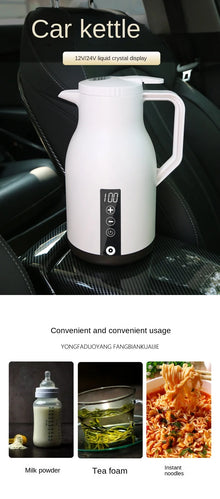 12V 24V 220V Car Water Boiling Electric Kettle Trucks with Quick Boiling and Insulation Fast Heating Car Electric Kettle 1000ML