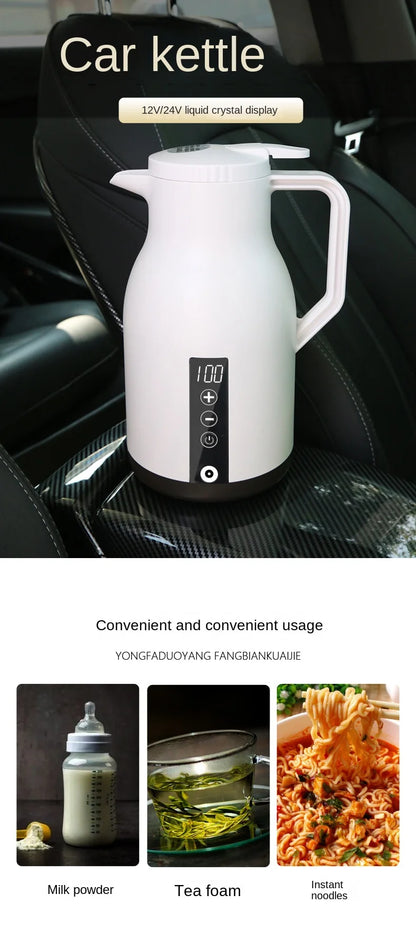 12V 24V 220V Car Water Boiling Electric Kettle Trucks with Quick Boiling and Insulation Fast Heating Car Electric Kettle 1000ML