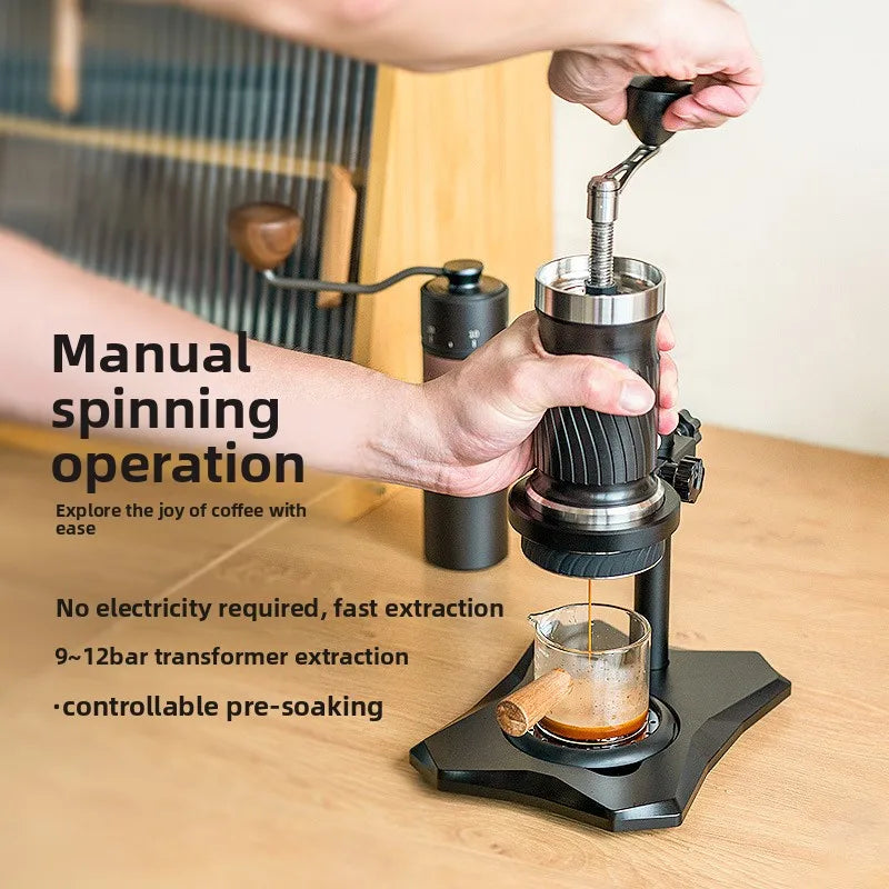 Home Outdoor Portable Car Italian Hand Crank Coffee Machine High-end Extract Espresso Coffee Machine