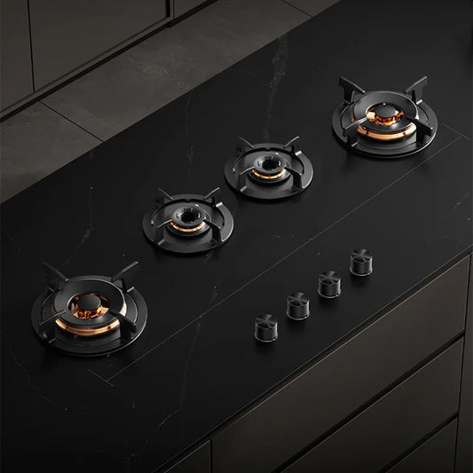 Hidden Built-in 4-Burner Gas Stove, Home Kitchen Range, Seamless Countertop Installation, Gas Cooktop for Residential Use