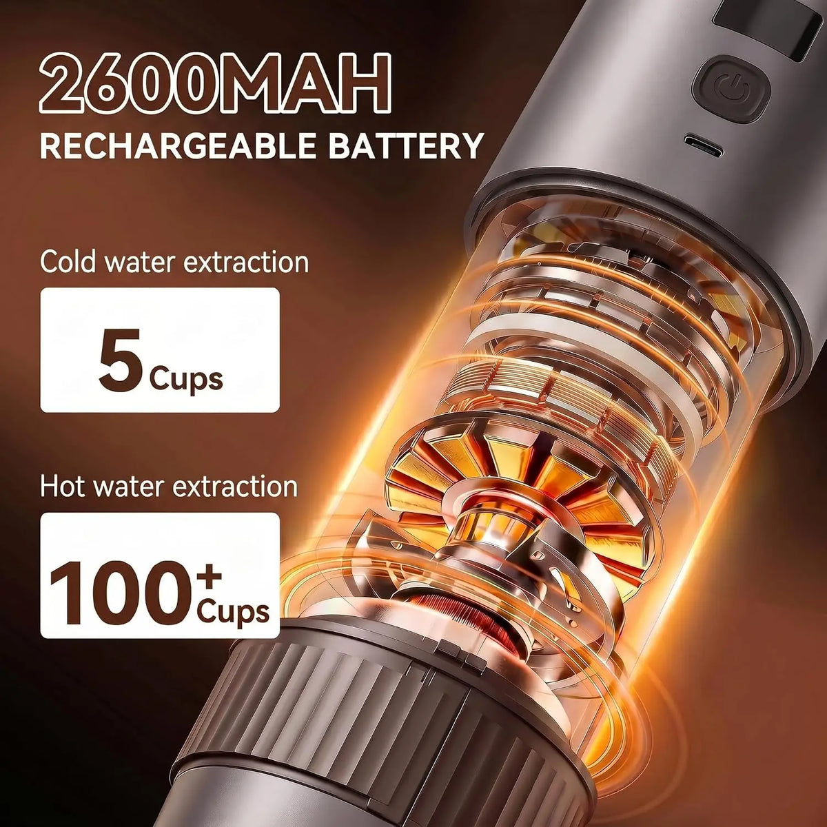 2026 New Upgrade 3 In 1 Portable Coffee Maker, Rechargeable, Fast Heating | 2600mAh Capacity Battery, Long Lasting, Compatible