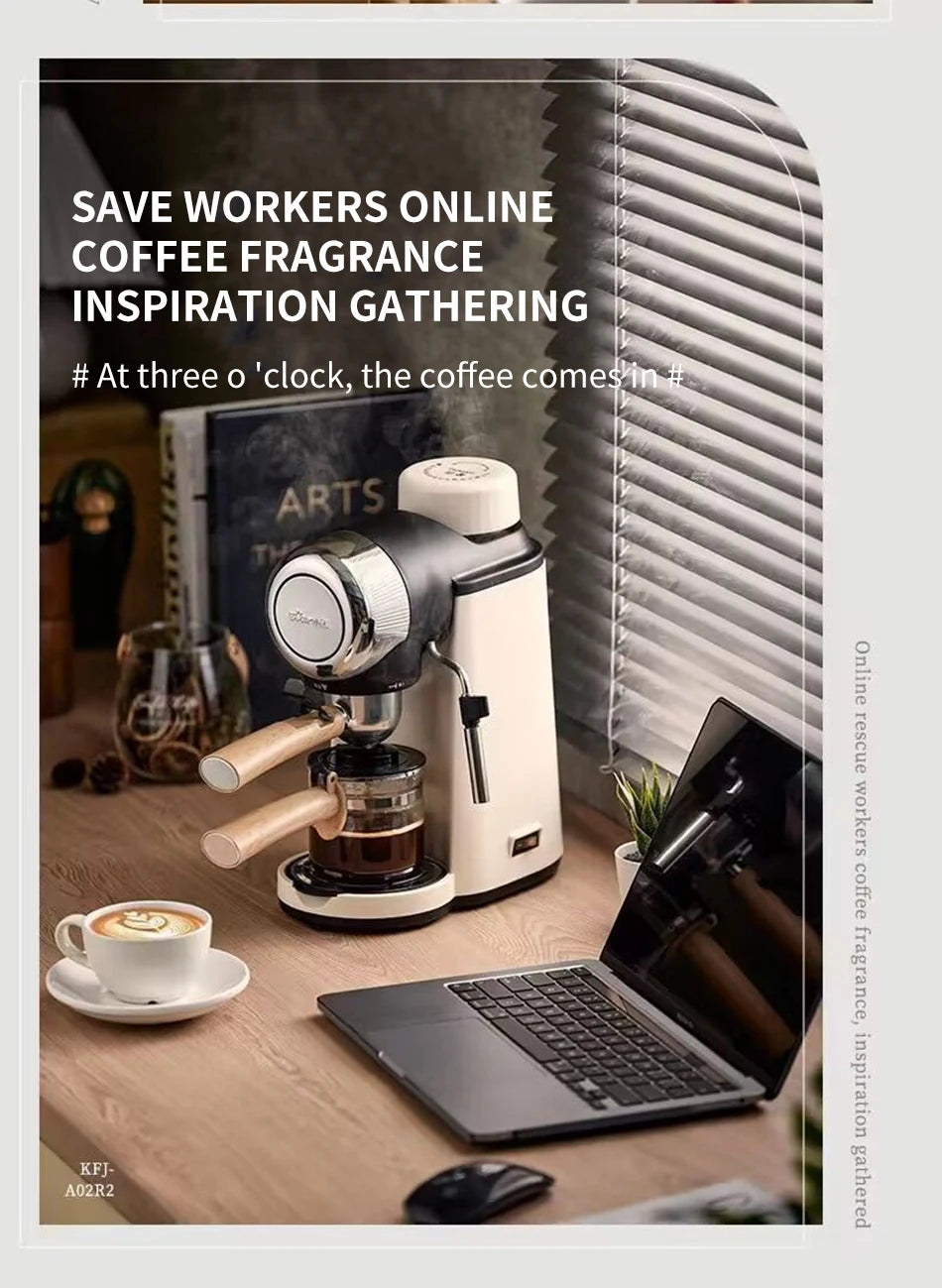 Espresso Coffee Machine with Steam Milk Frother, Semi-Automatic Coffee Maker 240ml 800W for Home Cappuccino Latte