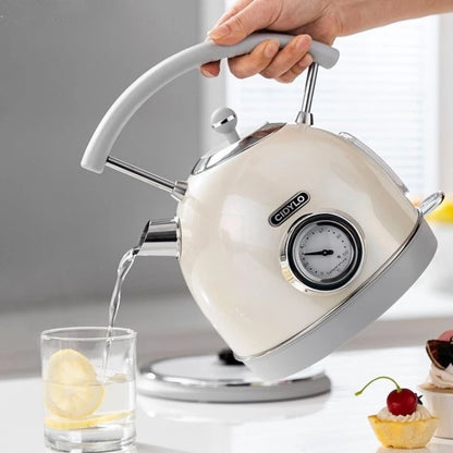 220V-240V Electric Water Kettle 1.8L 1800W 304 Stainless Steel With Thermometer Electric Boiling Coffee Tea Pot