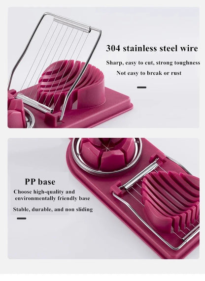 Multifunctional Egg Cutter Stainless Steel Egg Slicer Sectioner Cutter Mold Flower-Shape Luncheon Meat Cutter Kitchen Gadgets