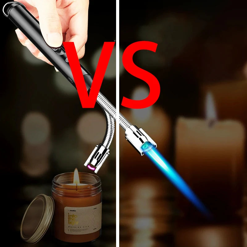 Type-C Rechargeable Kitchen Artifact Portable Smart Pulse Igniter Household Gas Stove Long Handle Electronic Lighter Wholesale