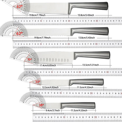 5-piece stainless steel kitchen knife set, specially designed bread knife by Thorer, suitable for kitchen accessory knives