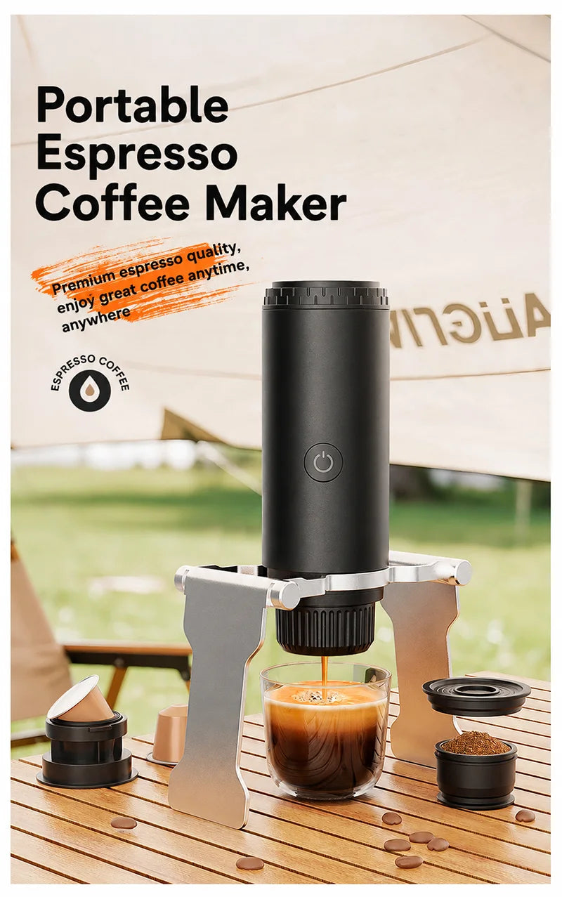 Portable Espresso Coffee Machine 3-in-1 Capsule Coffee Maker for Car Home Camping - Compact Travel Espresso Machine