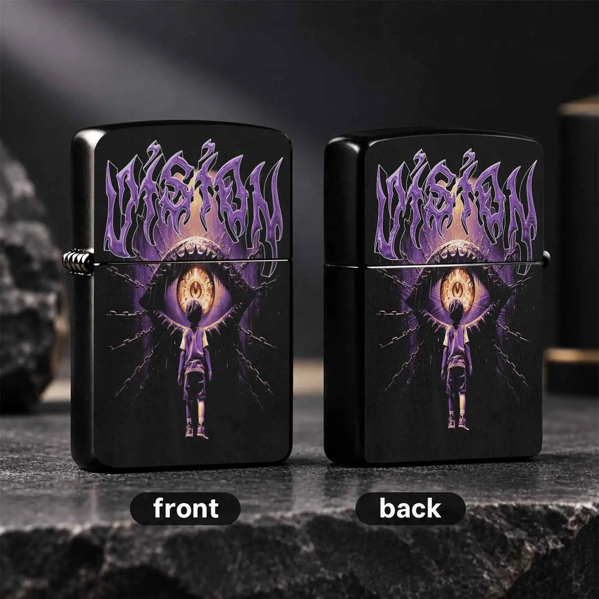 Creative All-Seeing Eye Lighter With Art Print, Trendy Dark Aesthetic Portable Accessory, Atmospheric Daily Carry Decor, Unique Exquisite Gift For Friends, Suitable For All Kinds Of Daily Occasions And Scenarios A Humorous An