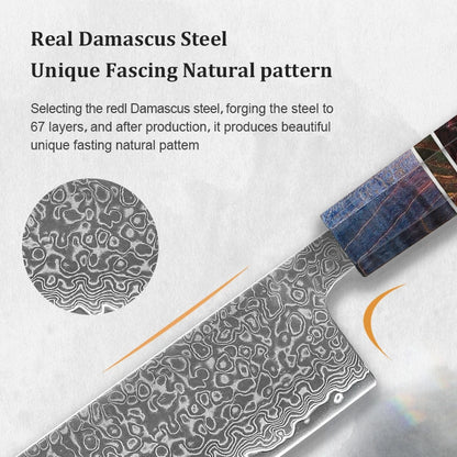 1-5 PCS Kitchen Knife set Damascus Steel Japanese chef Knife Santoku Knife Nakiri Knife kiritsuke knife Stable wood Handle