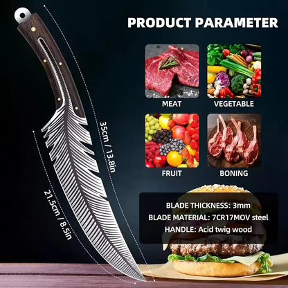 Stainless steel forged cooking knife, chef's knife, Longquan Xiaketang kitchen knife, feather bone cutting knife