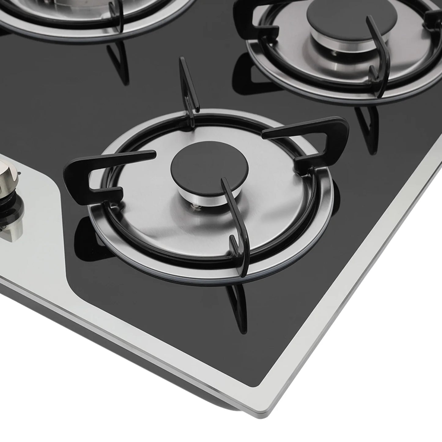 Five Burner Built In Gas Cooktop Dual Gas Compatible High Temperature Resistant Panel Reliable Pulse Ignition Stable Combustion Multiple Firepower Options Practical Knob Operation Sturdy Structure Ideal For Home Kitchen Cooki