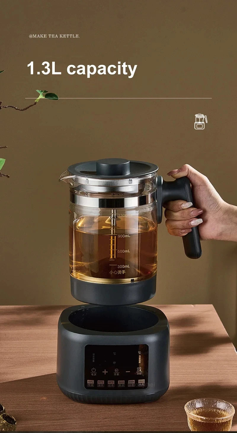 1.3L Electric Kettle With Filter Smart Health Pot Office Temperature Control Glass Flower Teapot Home Tea Maker Auto Thermos