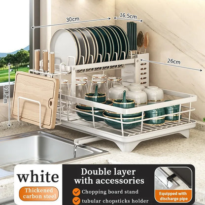 Dish Drying Rack Kitchen Adjustable Stainless Steel Cutting Board Organizer Dish Bowl Drainer Storage Rack Kitchen Utensils
