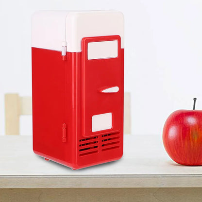 1Pc Mini USB Refrigerator Office Mini Heating And Cooling Dual Use Portable Refrigerator Drink Cooler