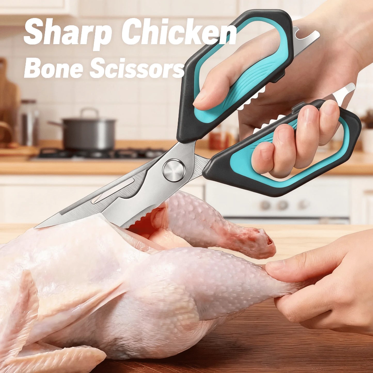 Kitchen scissors Household kitchen multi-purpose chicken killing fish scissors Sharp food grade barbecue scissors Kitchen tools