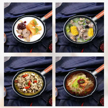 Non-Stick Sauce Pan Cooking Pot with Pour Spout Soup Pot Wooden Handle Stick Proof Sauce Pan 14cm for Induction Cooker Gas Stove