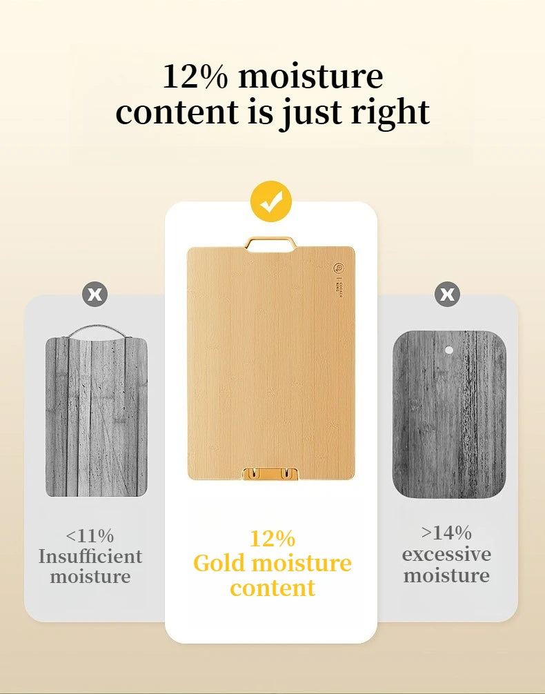 COOKER KING 3 Sizes Standable Cutting Board Moso Bamboo Chopping Board with Sharpening Stone Preparation Board Cost-effective