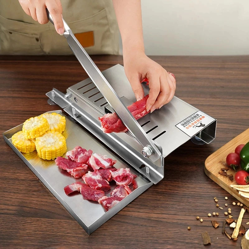 Commercial Frozen Meat Slicer Bone Cutting Tool Stainless Steel Minced Lamb Bone Meat Cutter Chicken Duck Fish Cutting