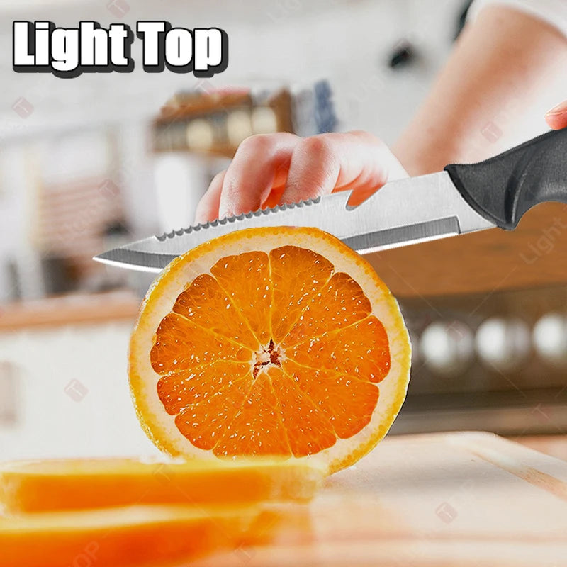 Stainless Steel Fish Filleting Knife Meat Cutting Fish Killing Knives Multifunctional Fruit Knife Sharp Butcher Knife with Cover