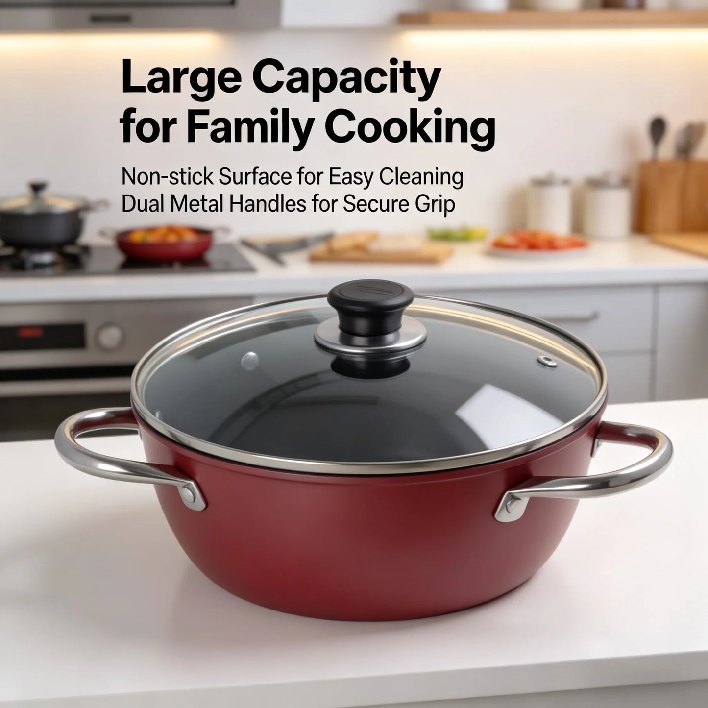 Soup pot non-stick household thickened double ear steamer stew pot dormitory cooking instant noodles cooking soup gas stove indu