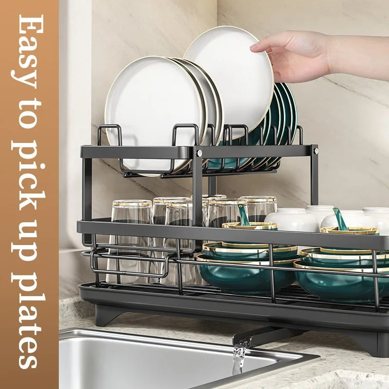 Dish Drying Rack Kitchen Adjustable Stainless Steel Cutting Board Organizer Dish Bowl Drainer Storage Rack Kitchen Utensils