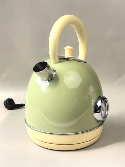 1850W Retro Printed Paint Electric Kettle Auto Power Off 304 Stainless Steel Boiling kettle With Temperature Display Teapot 1.7L