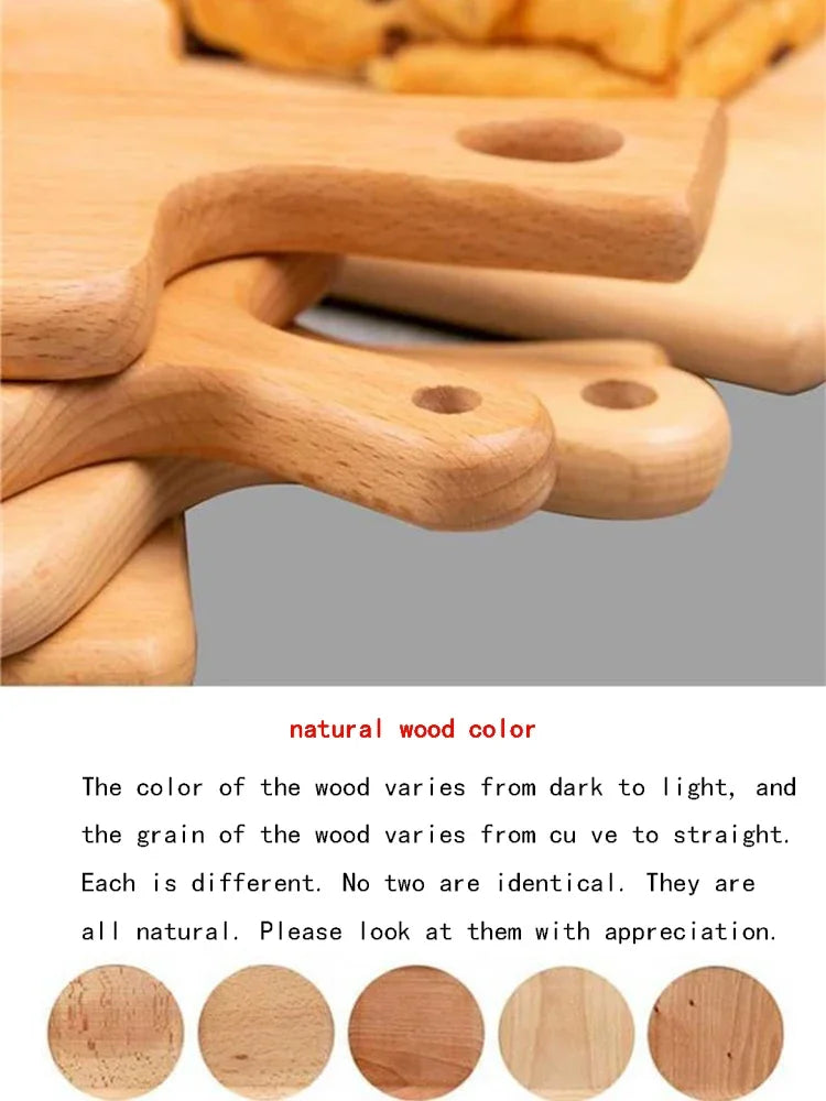 Custom Mini High Quality Kitchen Wooden Chopping Tray Blocks Cutting Board Pizza Bread Fruit Sushi Tray Hangable Kitchen Tool I6