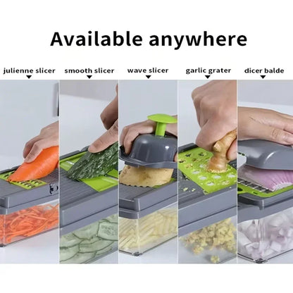 Multifunctional 5 In 1 Handheld Food Chopper Vegetable Slicer Dicer Grater Portable Kitchen Veggie Cutting Prep Tool