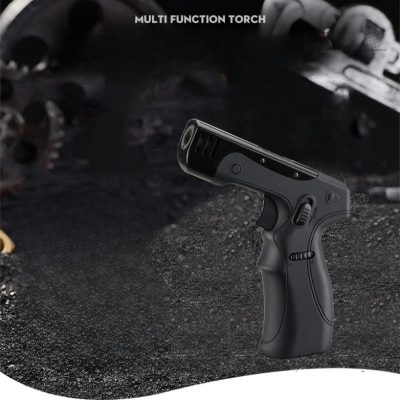 1300° High Temperature Spray Gun Butane Gas Turbine Torch Lighter Safety Lock Fire Switch Outdoor Kitchen Cigar Lighters Smoking
