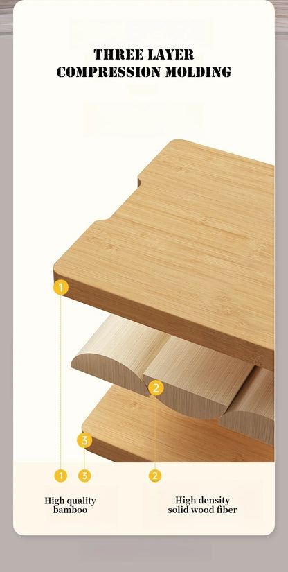 COOKER KING 3 Sizes Standable Cutting Board Moso Bamboo Chopping Board with Sharpening Stone Preparation Board Cost-effective