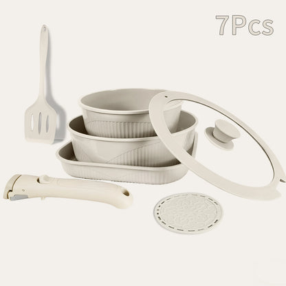 24pcs/7pcs/5pcs Cookware Set Non-Stick Pots & Pans Induction-Ready Kitchen Cookware Set Includes Skillet/Frying Pan/Soup Pot/Ste