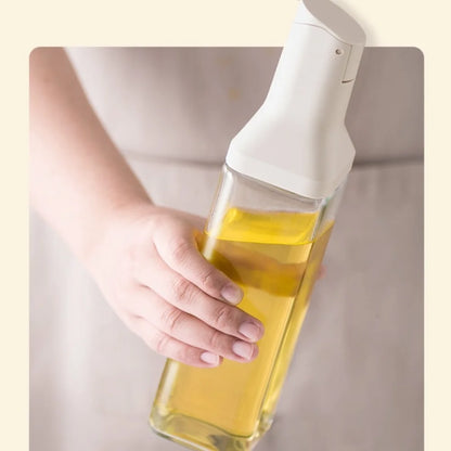 500ml Glass Oil Bottle Opening And Closing Olive Oil Condiment Container Household Kitchen Square Leak-Proof Dispenser Bottle