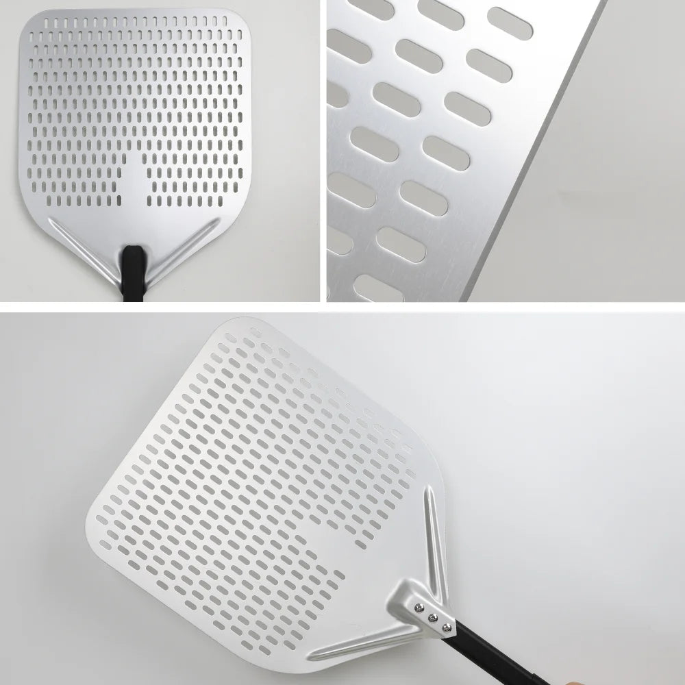 10 12 13 14 Inch Big Pizza Perforated Shovel Paddle Short/Long Handle for Oven Turning Peel Kitchen Utensils Pizza Baking Tools