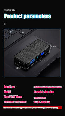 Plasma Dual ARC Touch Sensitive Lighter USB Rechargeable Windproof Flameless Lighter Gift for Men
