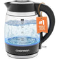1.8L 1500W Stainless Steel Electric Kettle with Removable Lid, Auto-Off, Boil-Dry Protection, BPA-Free Filter, Borosilicate Glas