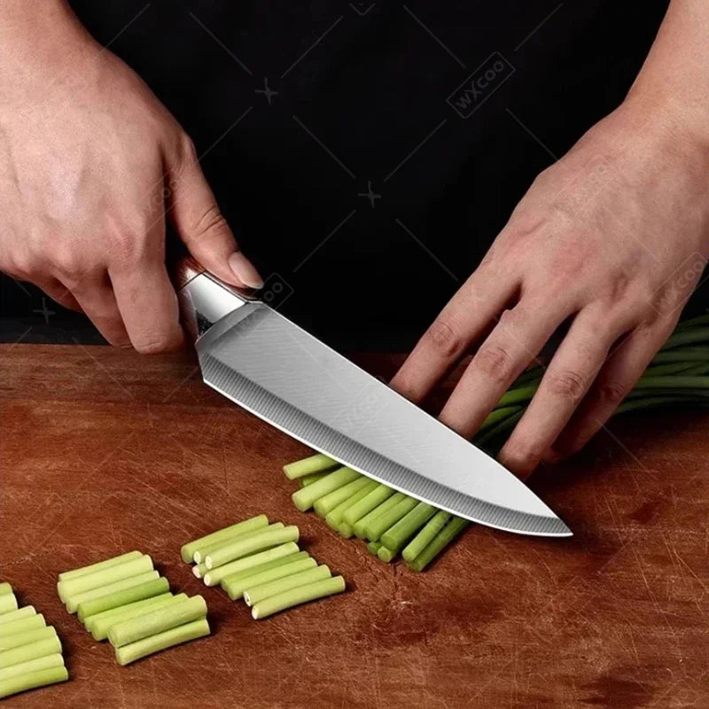 WXCOO Kitchen Knife Japanese Meat Cutting Knife Cleaver Butcher Knife Pork Boning Knife Shaving Knives with Cover