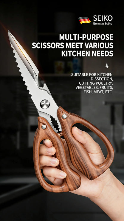 Newly 2 Piece Set Heavy Duty Kitchen Scissors-Stainless Steel Multi-Purpose Shears for Chicken, Fish, Bottle Opener&Nut Cracker