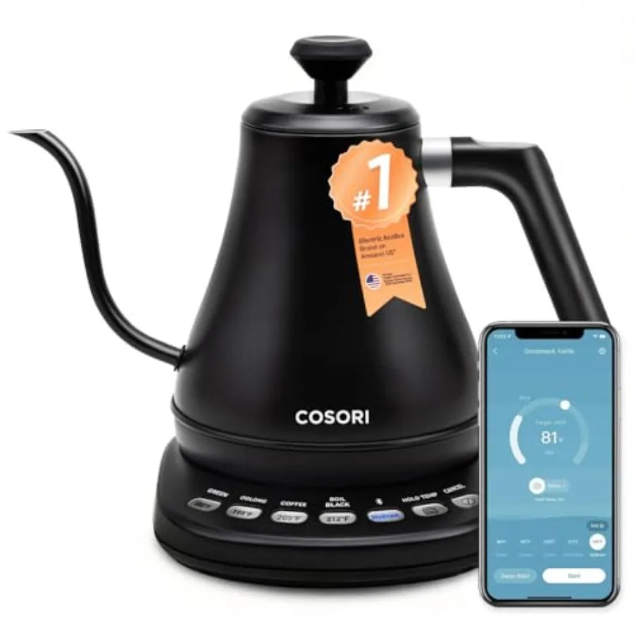 Electric Gooseneck Kettle Smart Bluetooth with Variable Temperature Control, Pour Over Coffee and Tea, 100% Stainless Steel Inn