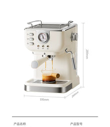 Italian Semi-Automatic Coffee Machine High-Pressure Home Office Use with Concentrated Steam Milk Frother