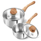 KOCH SYSTEME CS Stainless Steel Saucepan 1QT/2QT/3QT Milk Pot Stewpot with Heat-resistant Bakelite Handle Sauce Pans Induction