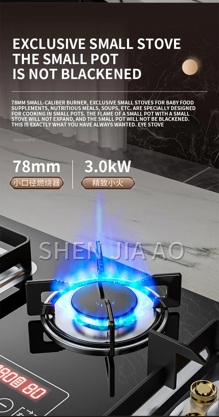 7.2KW Gas Stove Household Three Stove Timing Table Embedded Dual-purpose Natural Gas Liquefied Gas Fire Stove