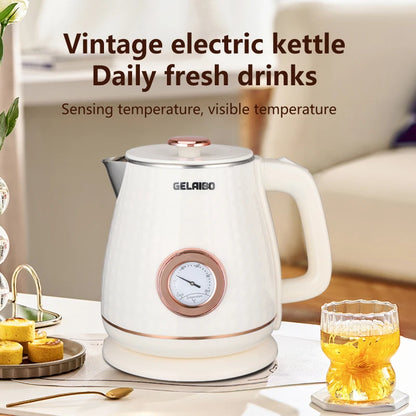 GELAIBO electric kettle mechanical thermometer shows the temperature, high-quality temperature control, European-style fashion s
